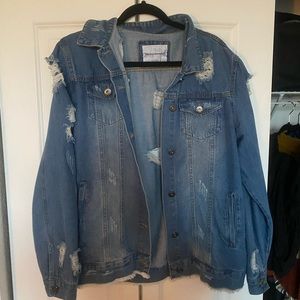 Women’s size XL Distressed jean jacket